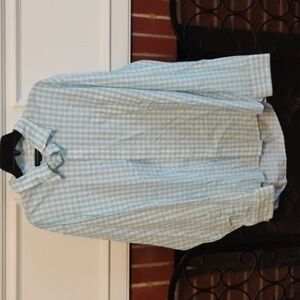 Lands' End Light Blue Gingham Shirt